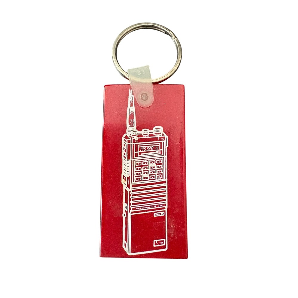 ICOM Two-Way Radio Promotional Acrylic Keychain Ham Radio Advertising Vintage